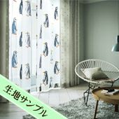 おしゃれな大人のペンギン柄オパールプリントボイルレース