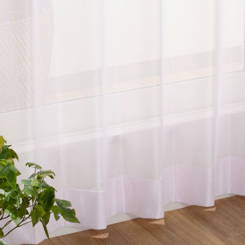 淡いカラーがやさしいシンプルなミラーレースカーテン ミルキーレース