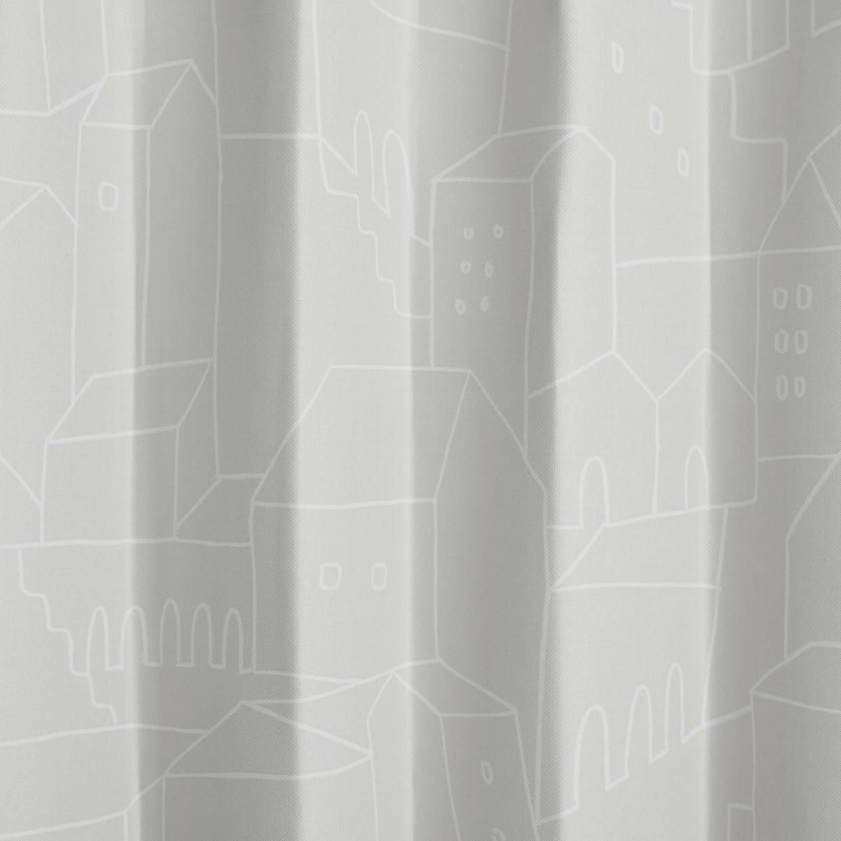 北欧テイストの街並みのイラストがおしゃれな1級遮光カーテン シャフル