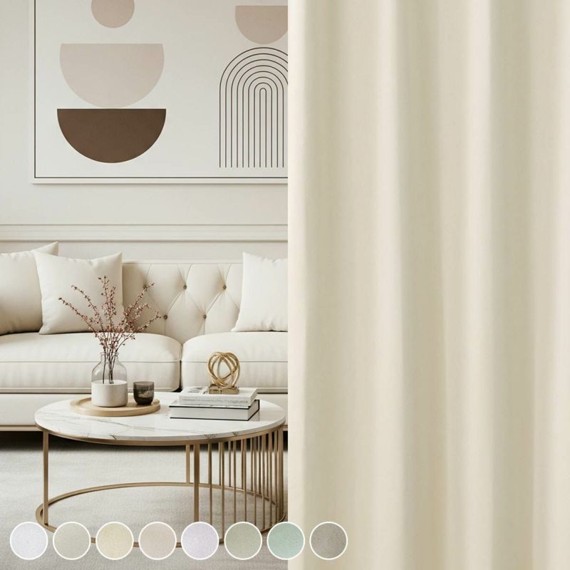 8色 手触りの良いスウェード調の1・2級遮光防炎カーテン パフィー（D