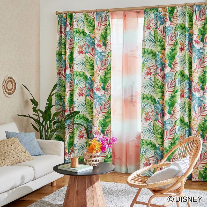 ディズニーカーテン 2級遮光カーテン アロハボタニカ〔リロ