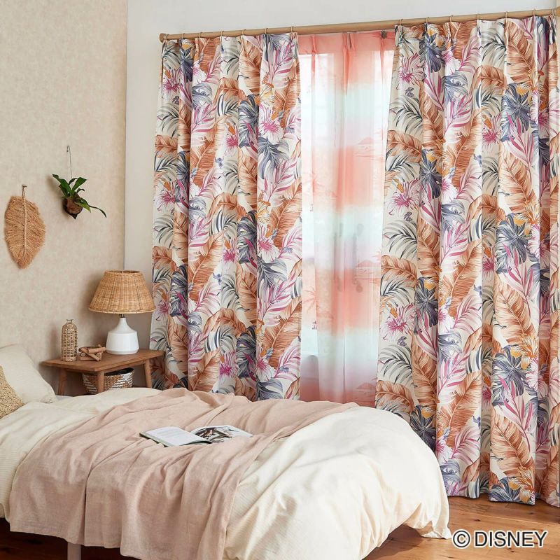 ディズニーカーテン 2級遮光カーテン アロハボタニカ〔リロ