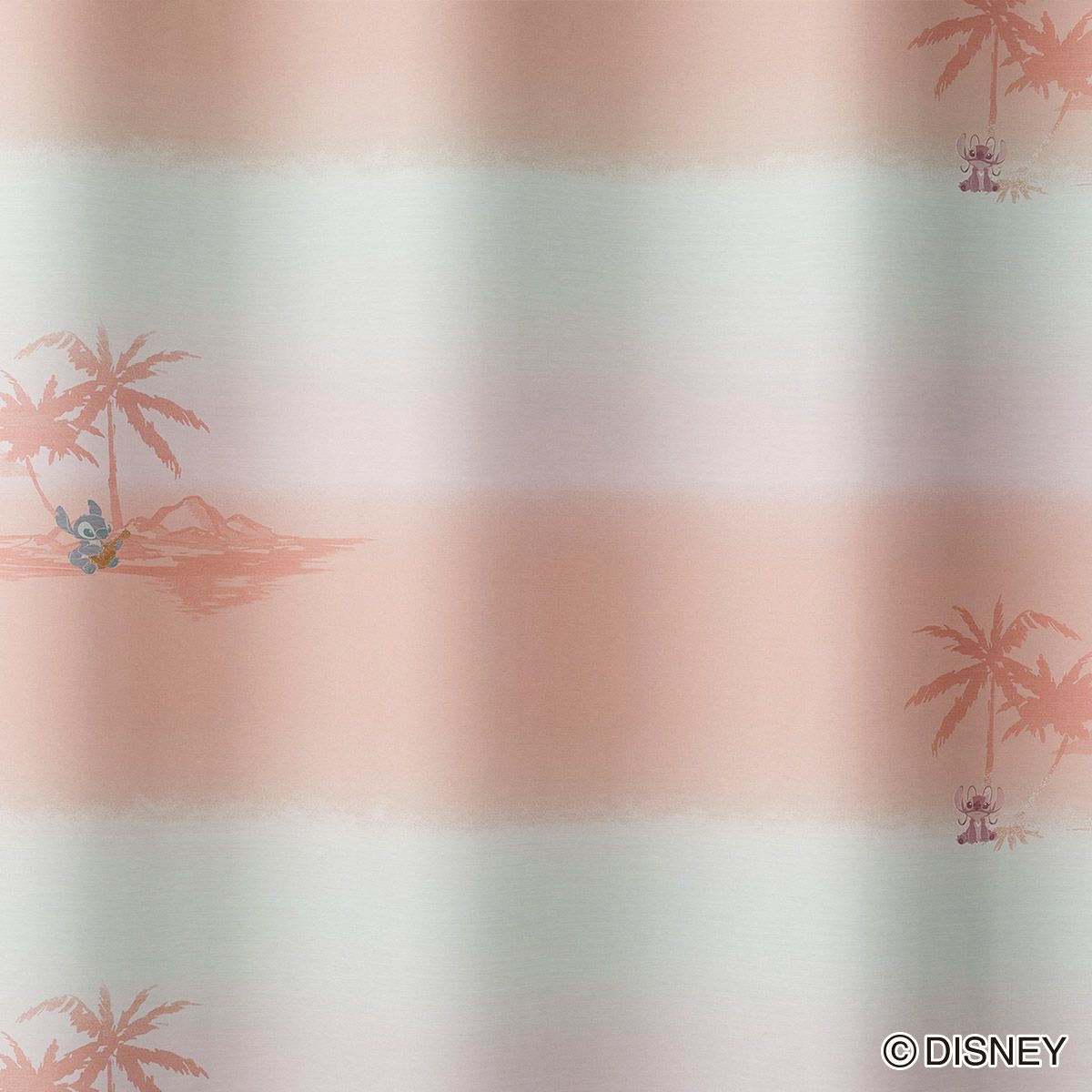 ビーチデザイン グラデーション遮光カーテンとフィッシュレース